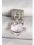 316L Çelik Gümüş Renk Pembe Mineli Kalp Model Nomination Charm - TJ-BC1317 1