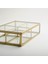 25X15X6CM 4 Bölmeli Pirinç Gold Cam Organizer Takı Aksesuar Makyaj Kutusu Düzenleyici Kalemlik Stan 4