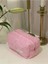 Pembe Havlu Kumaş Düzenleyici Kozmetik Makyaj Çantası Büyük Boy Ölçüler 20X10X10 4