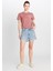 %100 Pamuk Regular Fit Normal Kesim Mavi Mini Denim Jean Şort 1