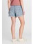 %100 Pamuk Regular Fit Normal Kesim Mavi Mini Denim Jean Şort 4