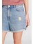 %100 Pamuk Regular Fit Normal Kesim Mavi Mini Denim Jean Şort 5
