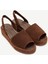 Jüt Tabanlı Deri Espadril Sandalet 4