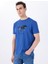 Bisiklet Yaka Baskılı Indigo Erkek T-Shirt M5SM-TST1285 1