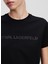 Bisiklet Yaka Baskılı Siyah Kadın T-Shirt A1W17076 2