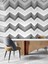 3 Boyutlu Geometrik Zigzag Desenli Silinebilir Tekstil Duvar Kağıdı 1