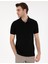 Erkek Siyah Slim Fit %100 Pamuk Polo Yaka Basic Tişört 50306448-VR046 1