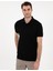 Erkek Siyah Slim Fit %100 Pamuk Polo Yaka Basic Tişört 50306448-VR046 3