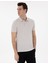 Erkek Açık Gri Slim Fit %100 Pamuk Polo Yaka Basic Tişört 50306448-VR001 1