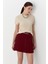 Pileli Mini Etek Bordo 1