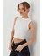 Sıfır Kol Crop Bluz Beyaz 1