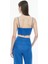Celans Regular Fit Crop Boy Askılı Saks Renk Kadın Bluz 5