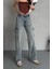 Kadın Vintage Efektli Yüksek Bel Wide Leg Kargo Pantolon 1