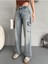 Kadın Vintage Efektli Yüksek Bel Wide Leg Kargo Pantolon 5