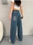 Kadın Soluk Efektli Bol Kesim Rahat Geniş Paça Baggy Jean 4