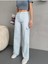Kadın Kargo Straight Fit Yüksek Bel Geniş Paça Pantolon 1