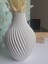 Spiral Tasarımlı Modern Beyaz 3D Vazo 1