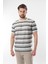 Haki Bisiklet Yaka Çizgili Erkek T-Shirt E7118 1