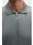 Slim Fit Koyu Yosun Düz T-Shirt 2