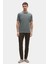 Slim Fit Koyu Yosun Düz T-Shirt 4