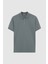 Slim Fit Koyu Yosun Düz T-Shirt 5