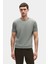 Slim Fit Koyu Yosun Rayon Örme T-Shirt 1