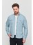 Erkek Mint Slim Fit Dar Kalıp Pamuklu Kot Gömlek 1