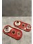 Home 2'li Oval Sunumluk Tepsi - Kırmızı Ekose 3