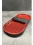 Home 2'li Oval Sunumluk Tepsi - Kırmızı Ekose 5
