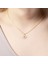 Beyaz Mineli Gold Detaylı Gümüş Kolye NUR-KL00301 2