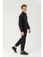 Comfort Erkek Dik Yaka Lastik Paça Reglan Kol Siyah Eşofman Takımı 22732 3