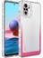 Xiaomi Redmi Note 10S Kılıf Simli ve Renk Geçiş Tasarımlı Lens Korumalı Iksp Park Kapak-Beyaz-Pembe 1
