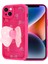 Apple iPhone 14 Kılıf Kamera Korumalı Figür Tasarımlı Iksp Kapya Kapak-Pembe Koyu 4