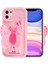 Apple iPhone 11 Kılıf Kamera Korumalı Figür Tasarımlı Iksp Kapya Kapak-Pembe Koyu 3