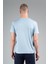 Regular Erkek Bisiklet Yaka Sisli Mavi T-shirt 2
