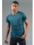 Regular Erkek Bisiklet Yaka Turkuaz T-shirt 1
