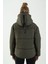 Oversize Kadın Kapşonlu Uzun Kol Haki Mont 21481 5