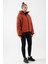Oversize Kadın Kapşonlu Uzun Kol Kiremit Mont 21481 4