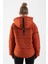 Oversize Kadın Kapşonlu Uzun Kol Kiremit Mont 21481 5