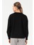 Oversize Kadın Bisiklet Yaka Uzun Kol Siyah Sweatshirt 23076 2