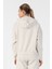 Oversize Kadın Kapüşonlu Gümüş Gri Sweatshirt 2