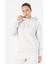 Oversize Kadın Kapüşonlu Gümüş Gri Sweatshirt 1
