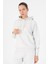 Oversize Kadın Kapüşonlu Gümüş Gri Sweatshirt 4