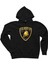 Lamborghini Logo 2 Siyah Fermuarlı Kapşonlu Sweatshirt 1