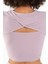 SlimFit Kadın Bisiklet Yaka Lila Crop Top 2
