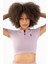 SlimFit Kadın Bisiklet Yaka Lila Crop Top 3