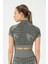 SlimFit Kadın Bisiklet Yaka Siyah Crop Top 3