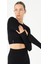 SlimFit Kadın Bisiklet Yaka Siyah- Crop Top 3