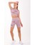SlimFit Kadın Bisiklet Yaka Kısa Kol Lila Crop Top 811037 5