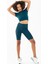 SlimFit Kadın Bisiklet Yaka Turkuaz Crop Top 4